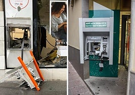 Los dos cajeros reventados esta madrugada en Granada y Santa Fe.