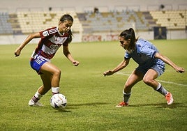 Laura Pérez, en el partido de este domingo ante el Levante.