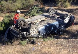 El vehículo tras el accidente.