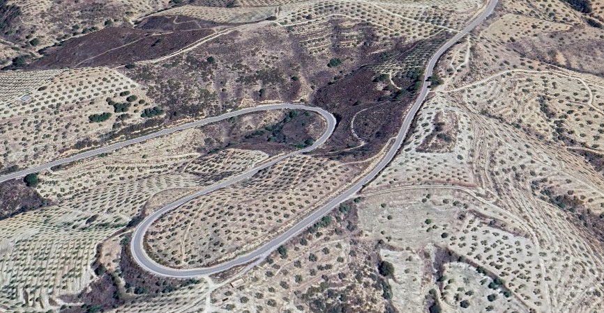 Zona de curvas donde se produjo el accidente mortal.