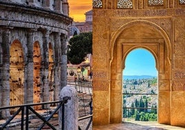 El Coliseo de Roma y la Alhambra de Granada.