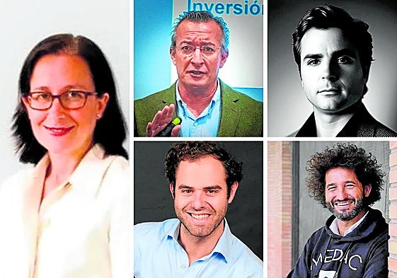 Sonia Fernández (izquierda), Javier Ulecia (centro arriba), Féliz Ruiz (derecha arriba), Jaime Gil (centro abajo) y Paco Ávila (derecha abajo).