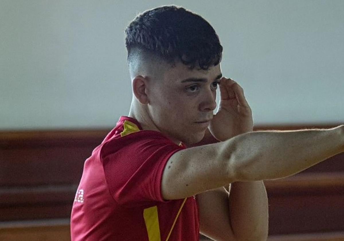 Pablo Balderas, durante un entrenamiento.