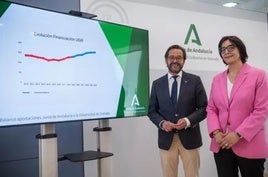 El delegado del Gobierno andaluz en Granada, Antonio Granados, y la delegada de Desarrollo Educativo, FP, Universidad, Investigación e Innovación, María José Martín.