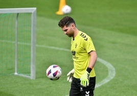 Luca Zidane, en un entrenamiento del Eibar.