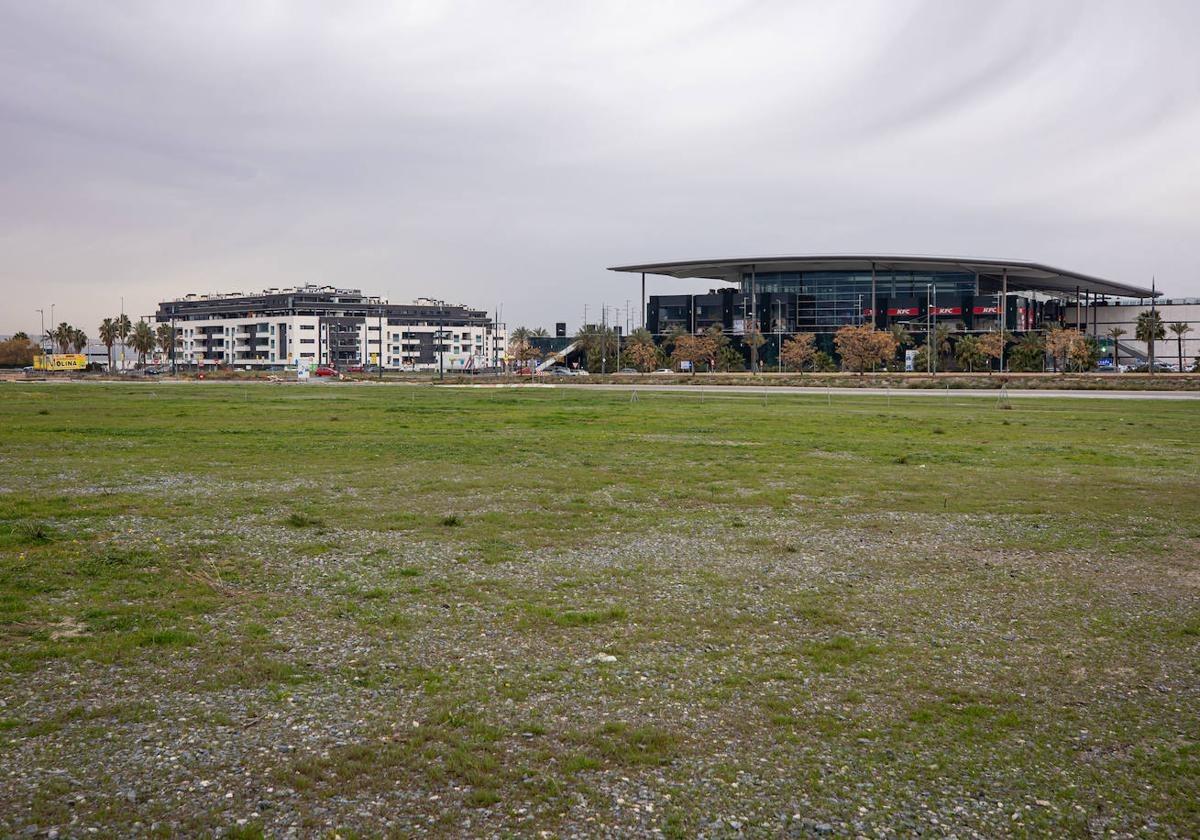 Zona de expansión frente al Centro Comercial Nevada donde están proyectadas viviendas y un pulmón verde, que requieren de aprobación.