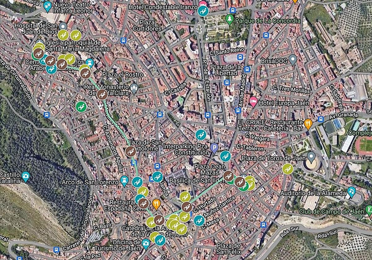 Imagen del mapa interactivo de dragones en Jaén