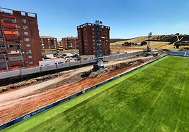 Actual imagen del estadio, en obras.