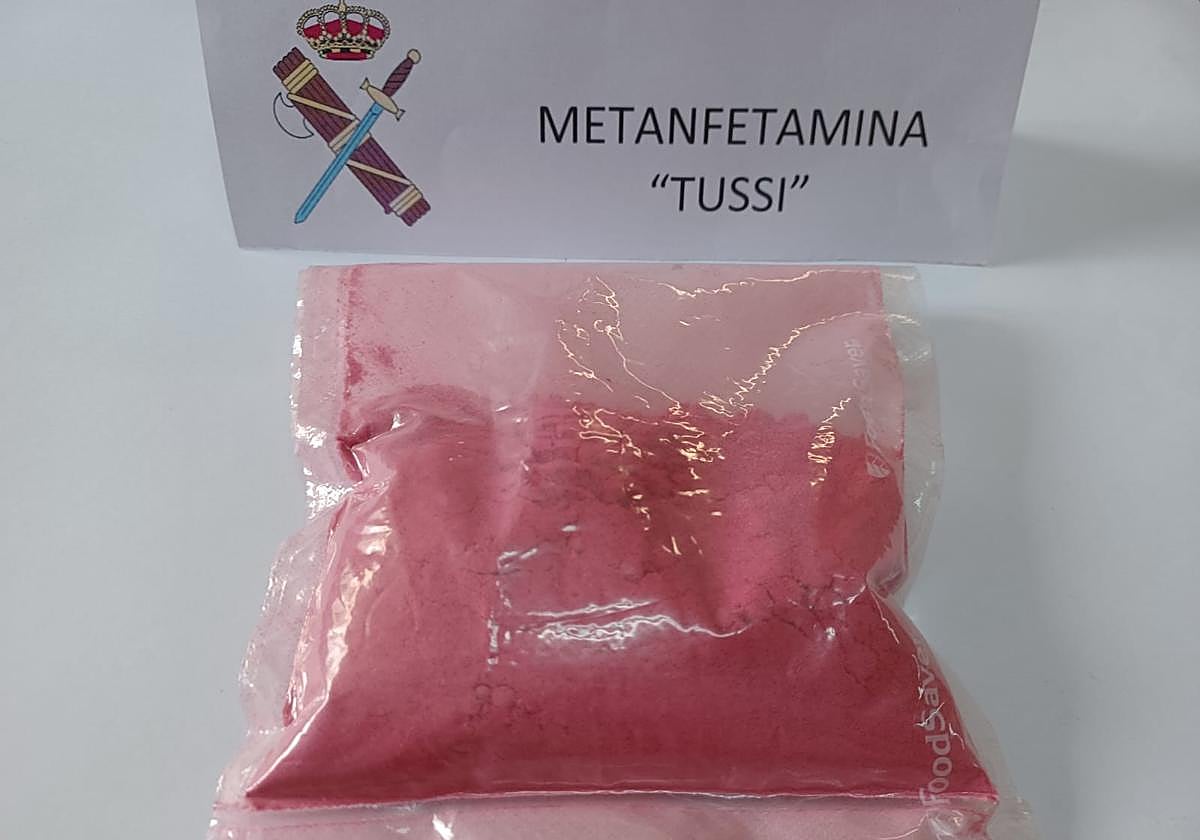 La bolsa de cocaína rosa.