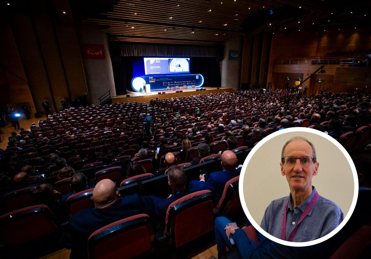 Una de las salas del Palacio de Congresos, durante un congreso en octubre. Y Benjamín Montesinos, presidente de la Sociedad Española de Astronomía.