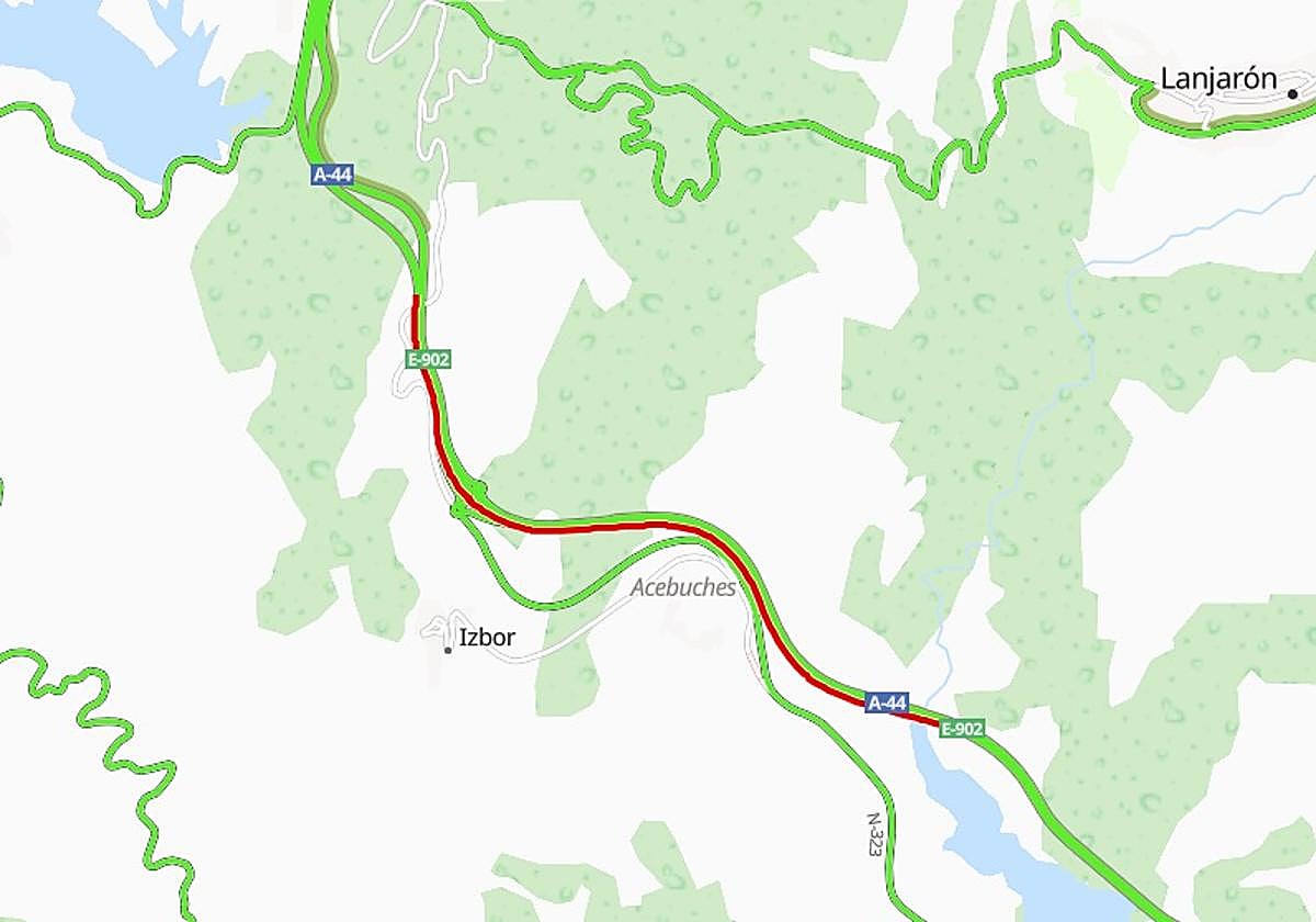 Zona colapsada por el accidente.