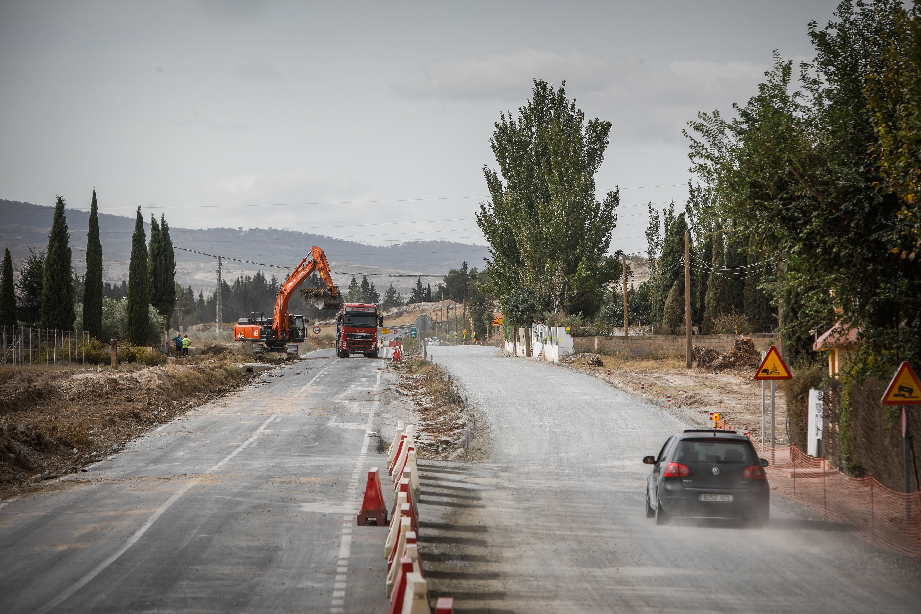 Obras en la carretera de acceso a la Citai, en una foto de archivo.