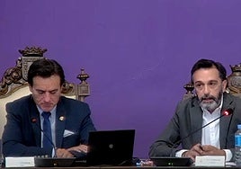 Martínez Garvín, en su despedida de ayer, junto al alcalde.