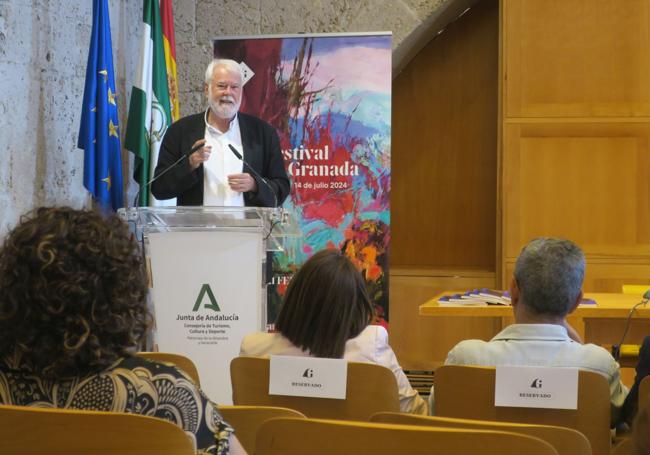 Antonio Moral, durante su último discurso como director del Festival.