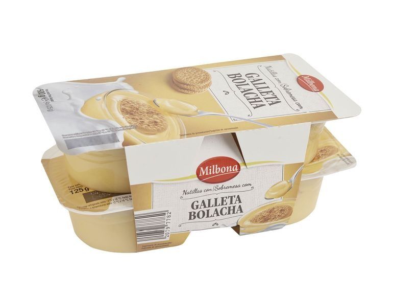 Natillas con galleta Milbona de Lidl.