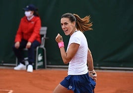 Nuria Párrizas festeja un punto.