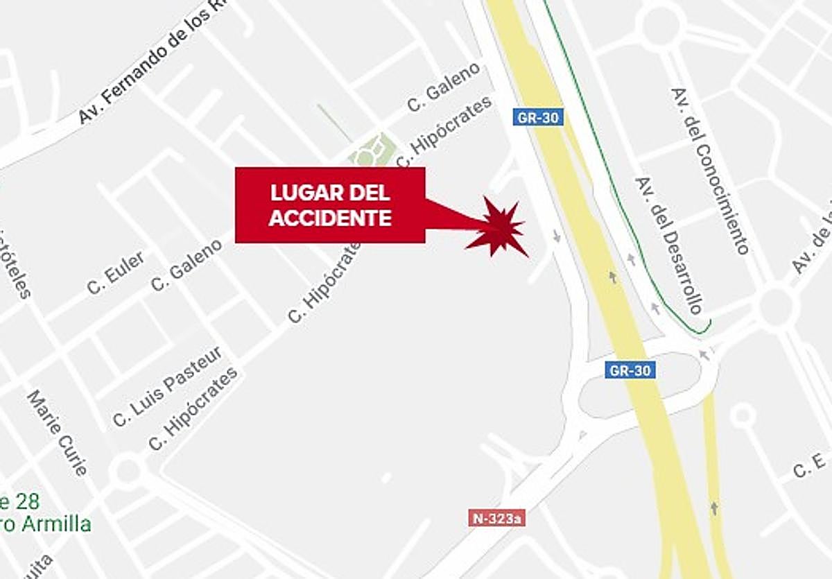 Zona donde ha tenido lugar el accidente en la GR-30.