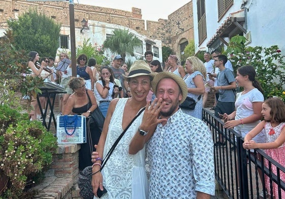 Pedida de mano de una pareja italiana en el Castillo de Salobreña.