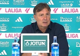 El entrenador del Racing de Ferrol, Cristóbal Parralo, comparece en rueda de prensa tras el partido.