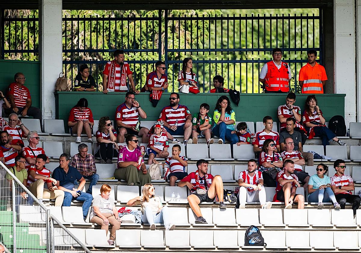 Aficionados del Granada, en el partido en A Malata.