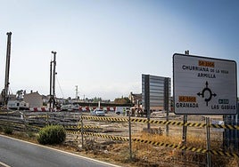 Obras en la zona del intercambiador de La Gloria, en Las Gabias.