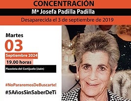 Imagen del cartel de la concentración para recordar a María