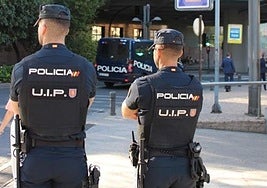 Agentes de la Policía Nacional en Granada.
