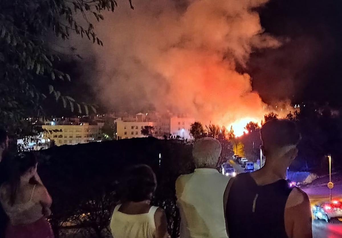 Fuego en el entorno de La Zubia.