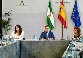 Juanma Moreno, en la reunión de este miércoles con CERMI.