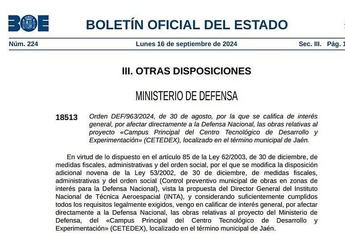 Publicación relativa al Cetedex, en el BOE de este lunes.