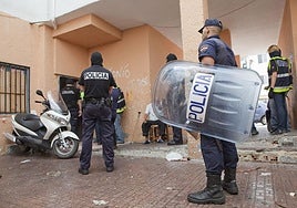 Una redada antidroga de la Policía Nacional.
