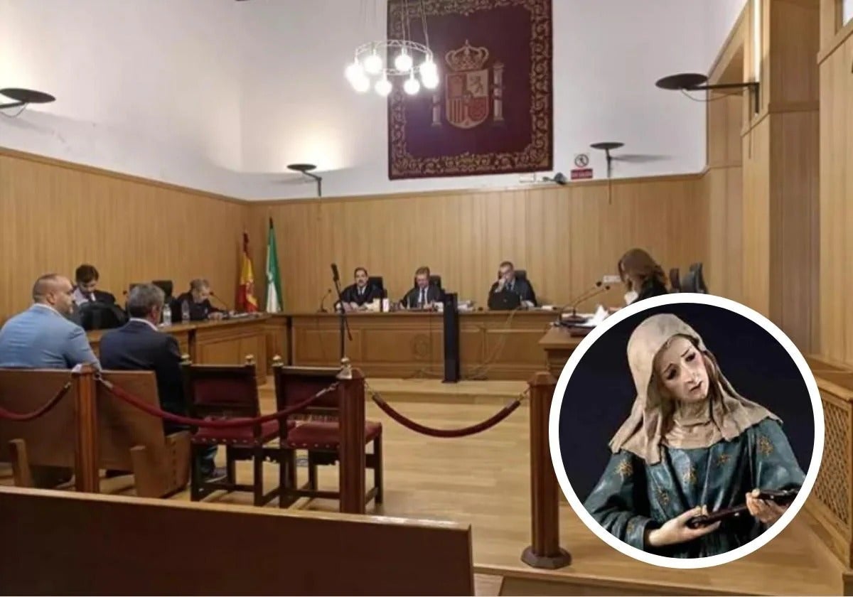 Un momento de la vista y, a la derecha, la talla de Santa Margarita.