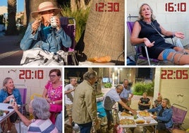 María Jesús Granados, encadenada a una palmera como protesta, pasa una jornada con el apoyo de sus vecinos.