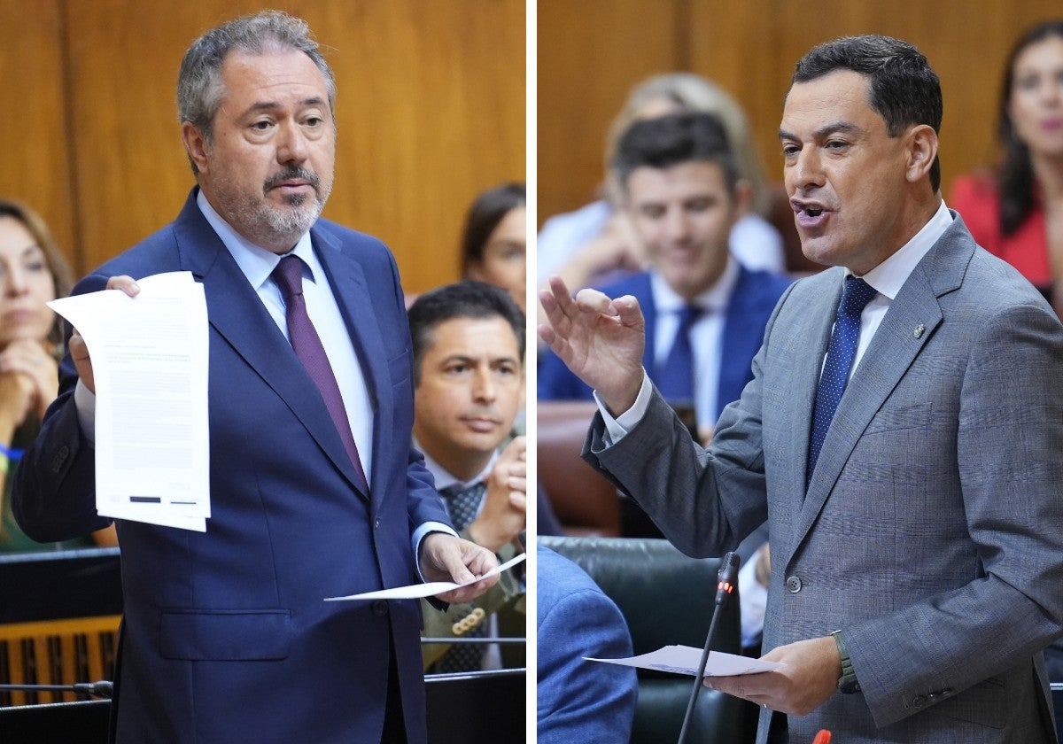 Juan Espadas y Juanma Moreno, durante el debate.