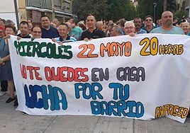 Protesta de 2019 para reclamar el arreglo del Paseo del Rocío en el Polígono del Valle.