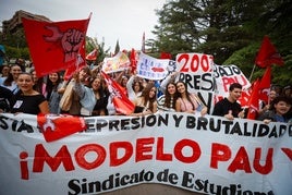 Manifestación estudiantil este viernes.