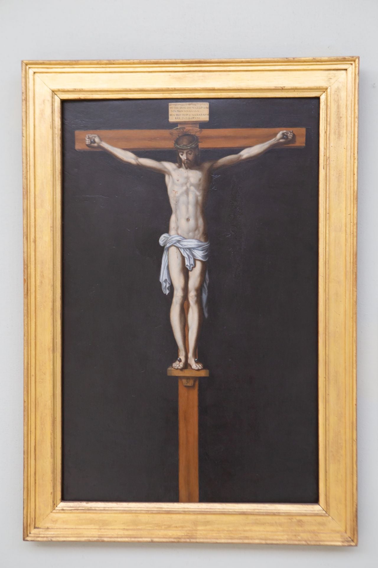 Pintura de Pacheco propiedad del Museo Gómez-Moreno donde se observa el Cristo con cuatro clavos