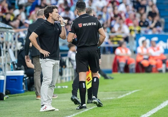 Rubi durante el partido contra el Zragoza en la Romareda.