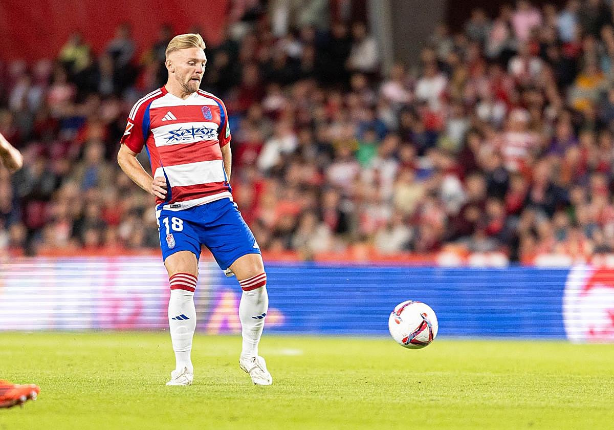 Józwiak, durante la segunda parte ante el Tenerife.