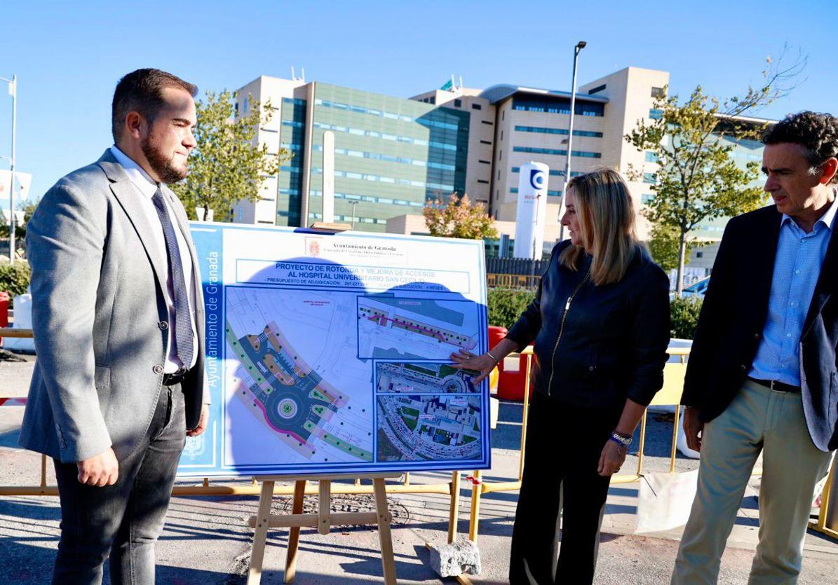 Visita institucional a las obras de la glorieta del PTS.