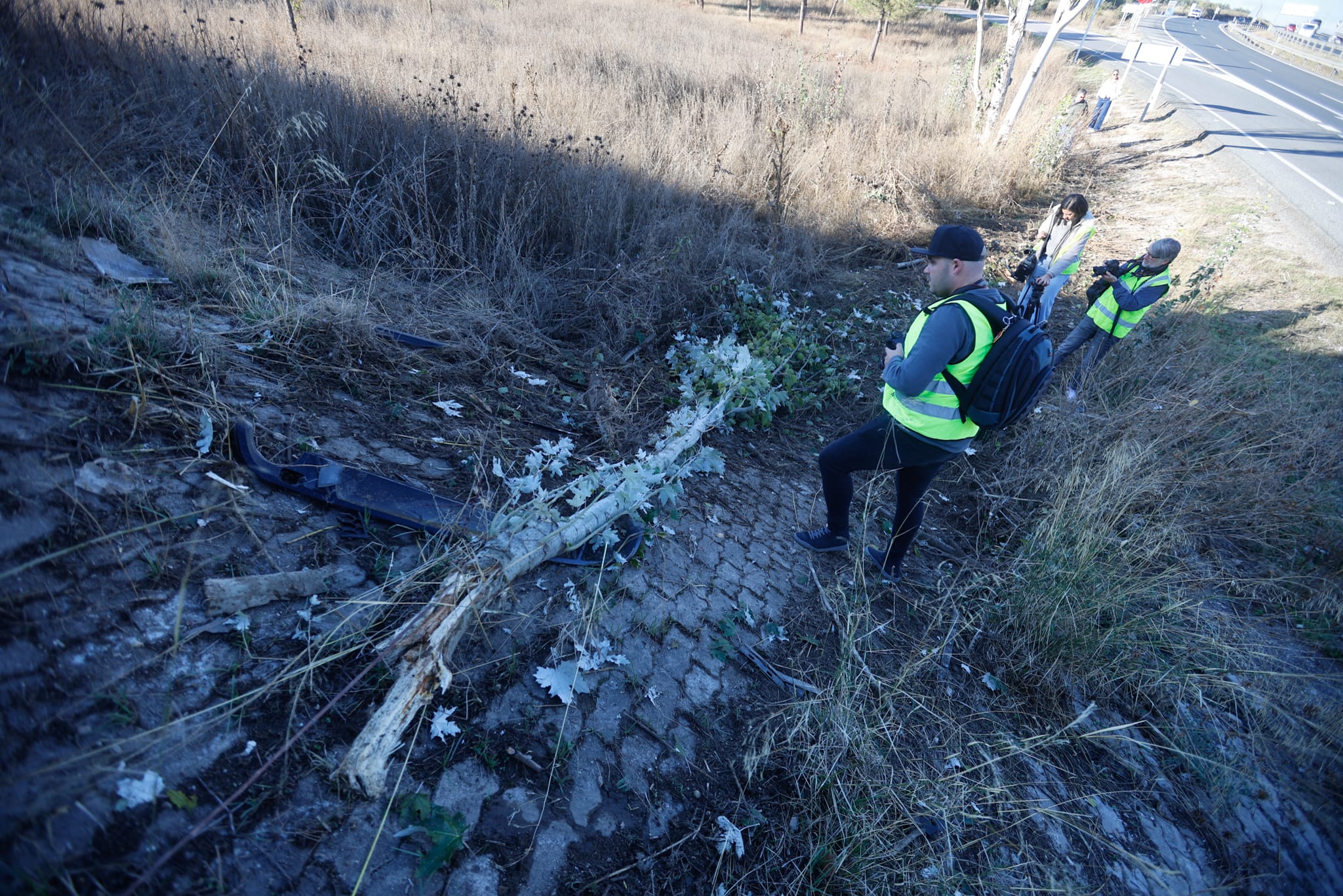 El lugar del accidente mortal de la A-92 en Moraleda de Zafayona