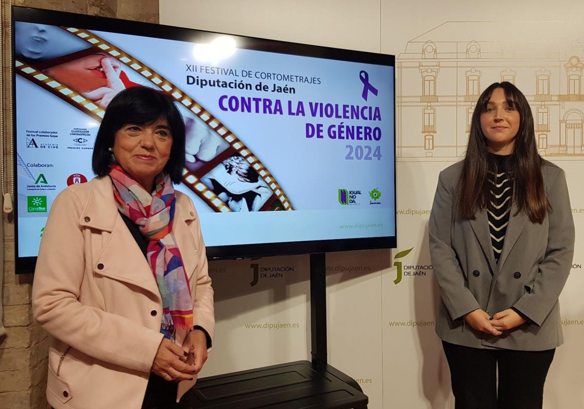 Francisca Medina y María Dolores Ruiz presentan la duodécima edición del Festival de Cortometrajes contra la Violencia de Género.