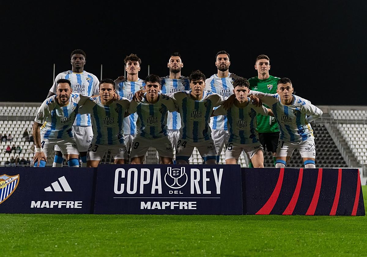 Alineación titular malaguista contra el Estepona.