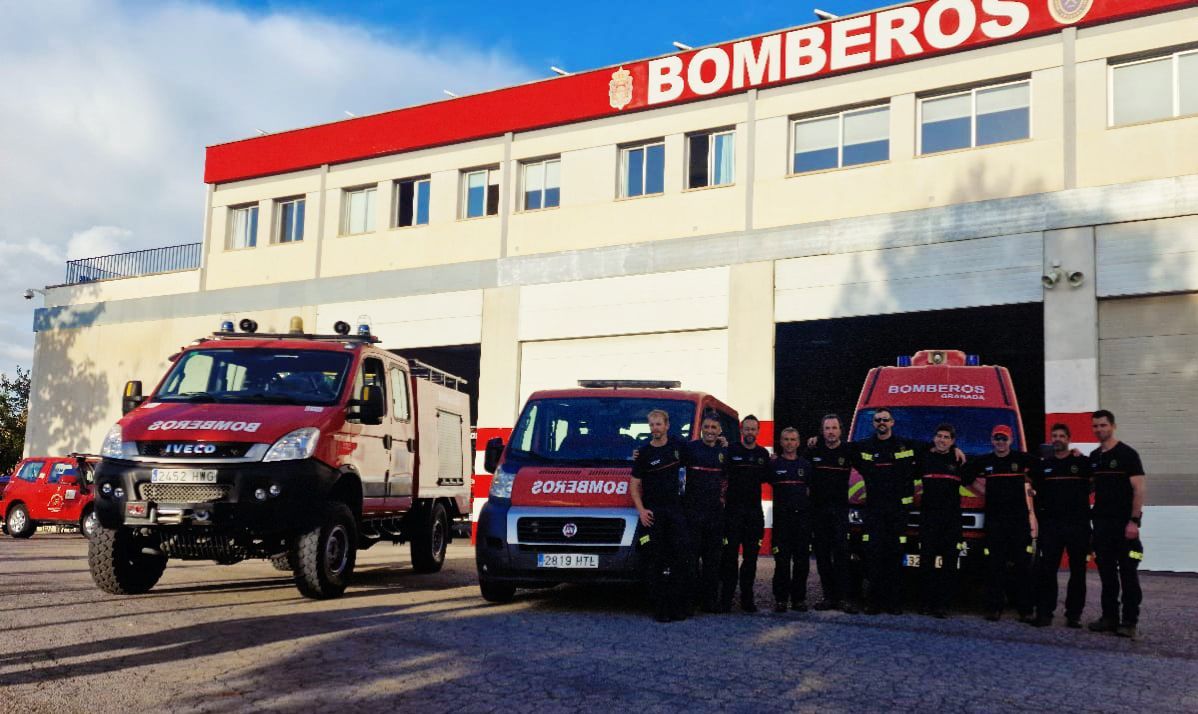 El equipo de Bomberos de Granada que se desplaza a Valencia.