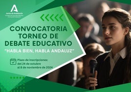 Cartel anunciador del torneo de debate educativo para ESO, Bachillerato y FP.