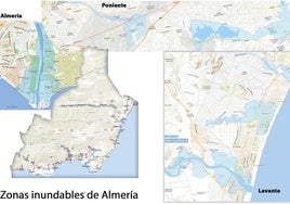 Mapa de las Zonas Inundables de Almería publicado en el Portal Ambiental de Andalucía.