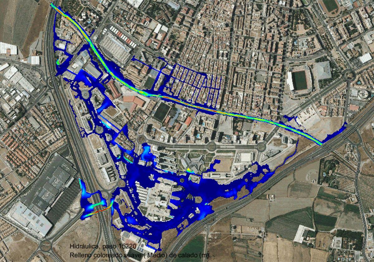 Simulación de la crecida del Río Monachil.