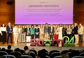 Autoridades y galardonados en el XI Congreso de SAOM, celebrado en Ferias Jaén.