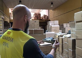 Material falsificado incautado en Granada.