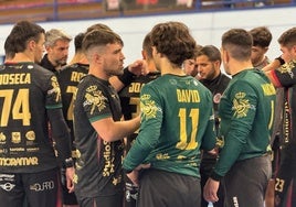 Los jugadores del Balonmano Ciudad de Granada.